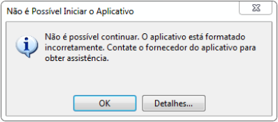 Imagem 8 - Erro ao instalar aplicativo